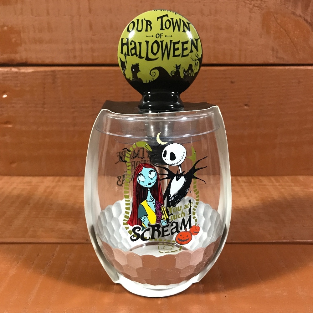 Jack & Sally Wine Glass W/Stopper